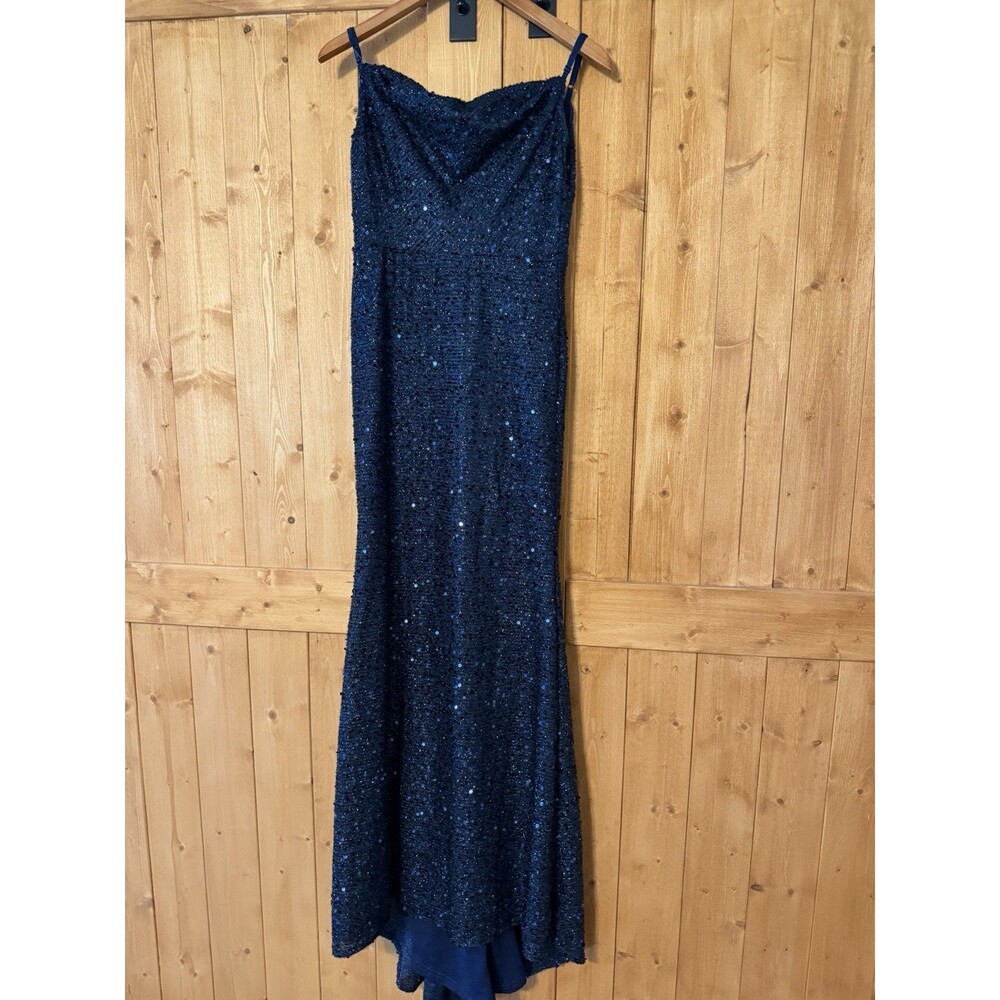 Women’s Navy Blue Formal Dress With Sequins XS 2